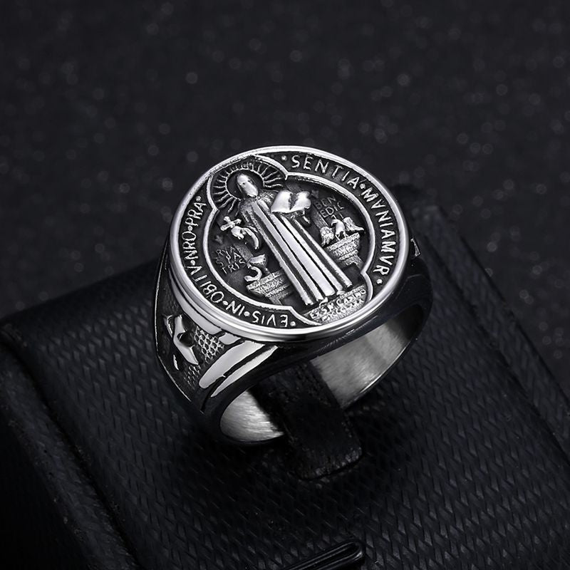 Saint Benedict Image Ring Amen Artisan