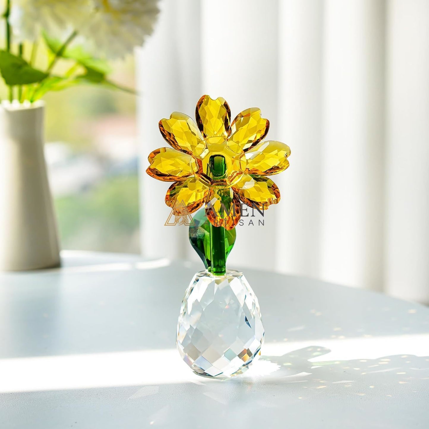 Crystal Sunflower Figurine Amen Artisan