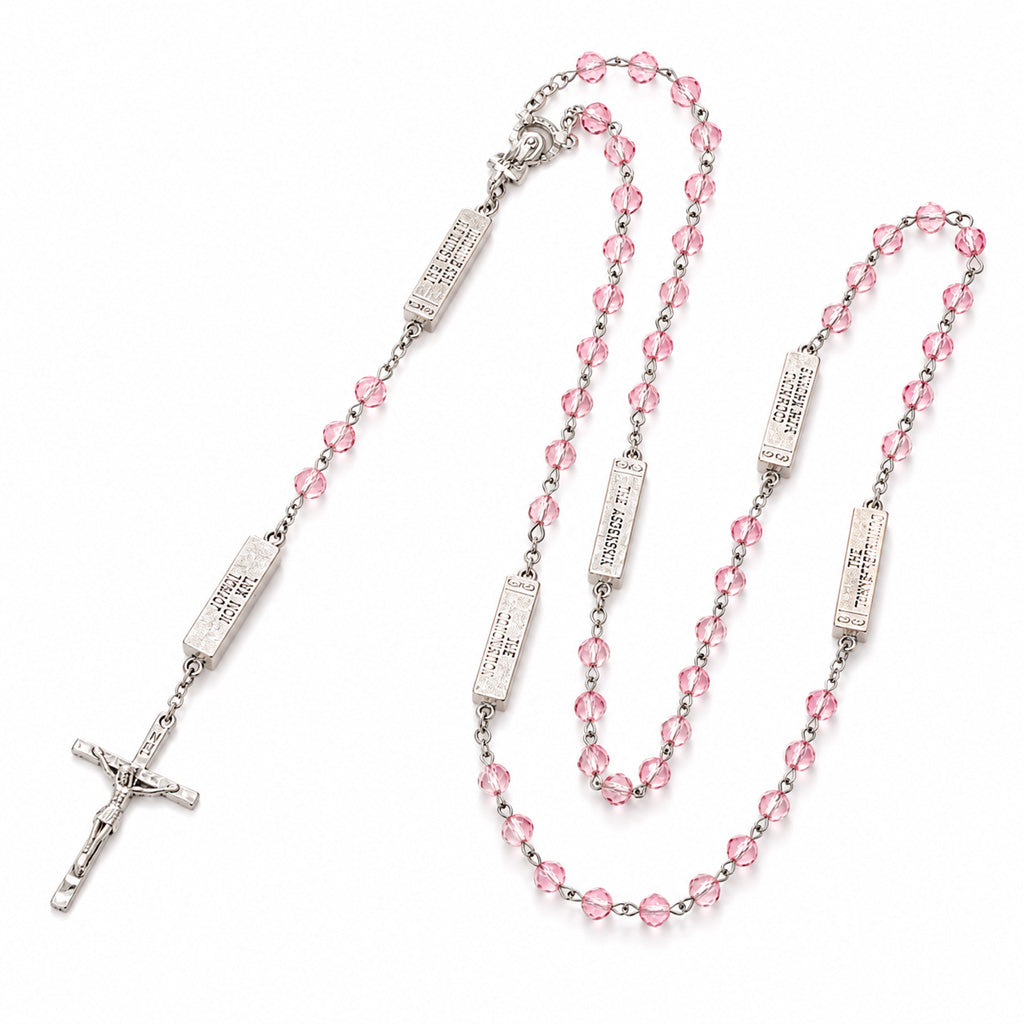 【DEAL TODAY】The Mysteries Rosary Engraved Mystery Bar Amen Artisan