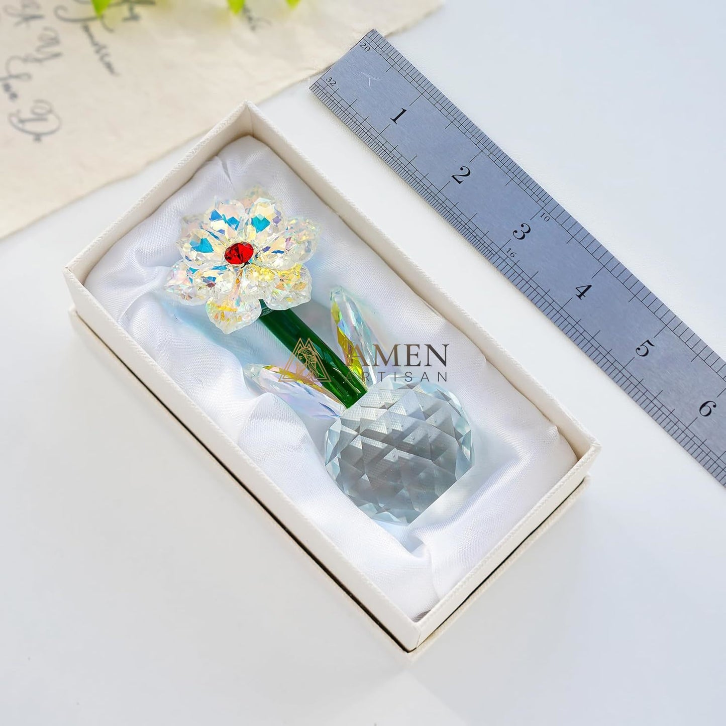 Crystal-Colored Sunflower Figurine Amen Artisan