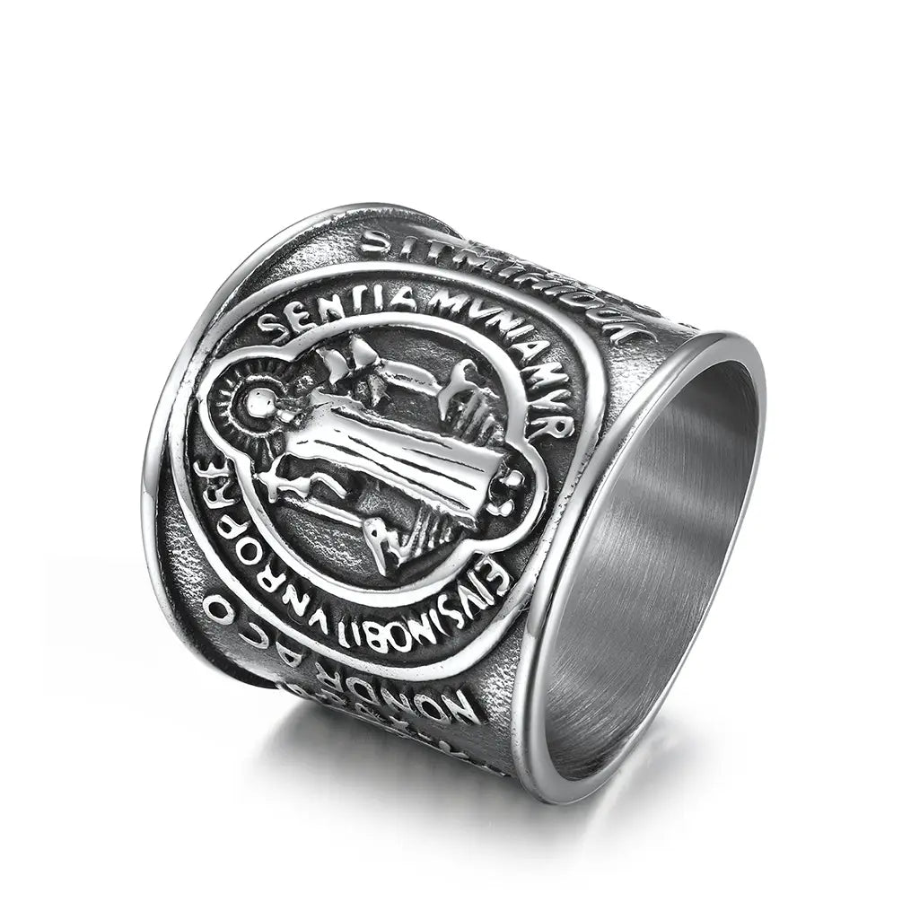 Saint Benedict Image Ring Amen Artisan