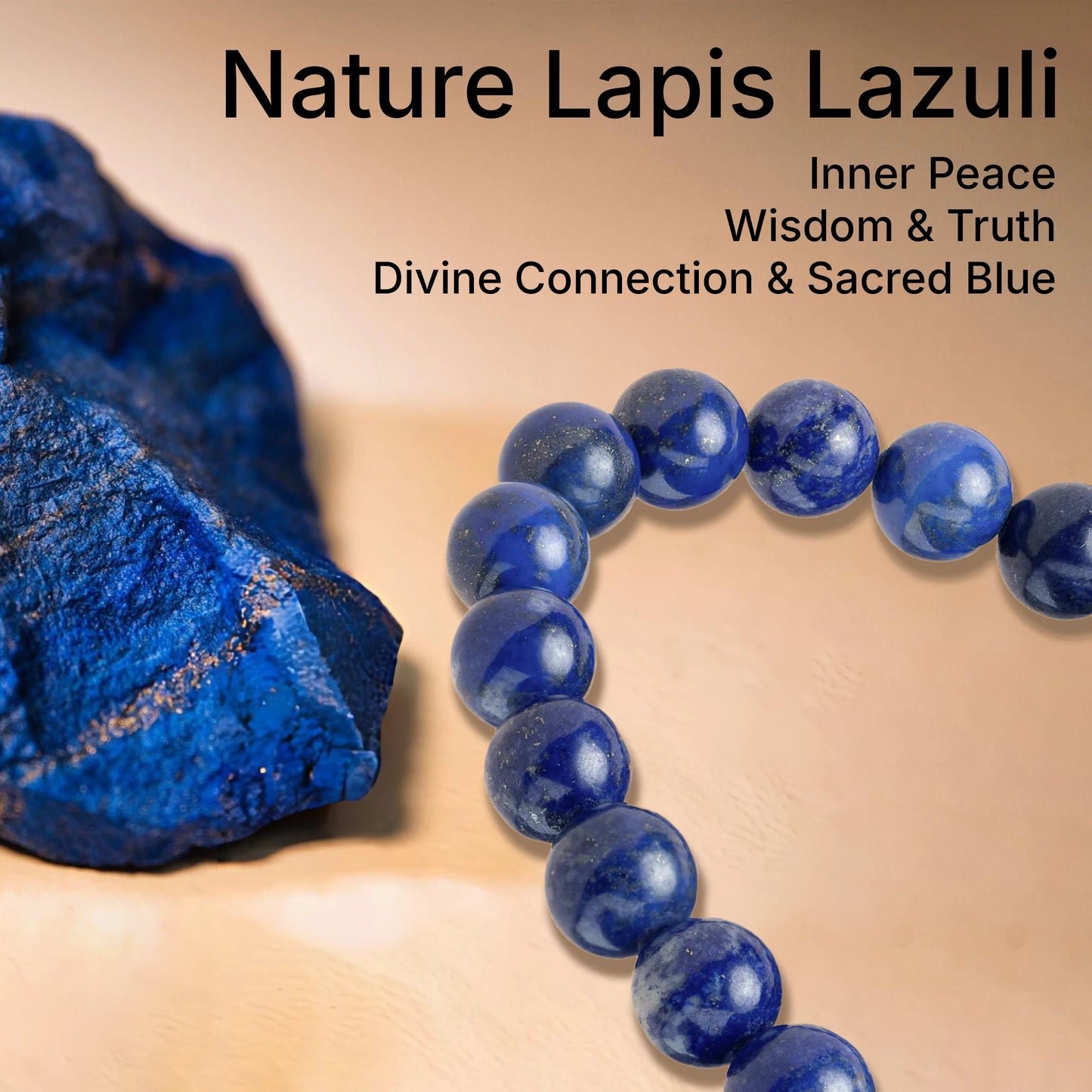 Lapis Lazuli Zircon Enamel Divine Mary of the Heart Blue Beads Crucifix Stretch Bracelet Amen Artisan