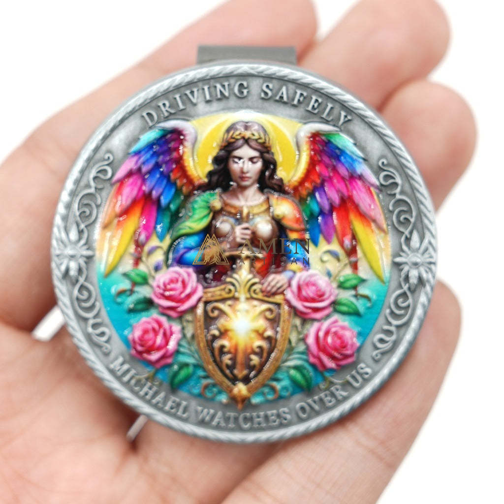 St. Michael the Archangel Car Visor Clip Amen Artisan