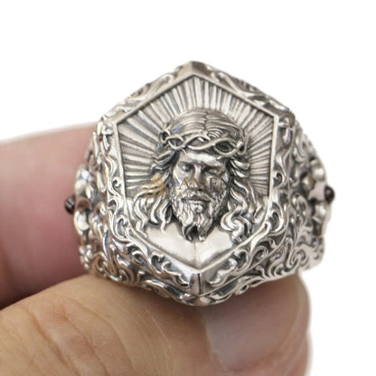 925 Silver Jesus Icon Ring Amen Artisan
