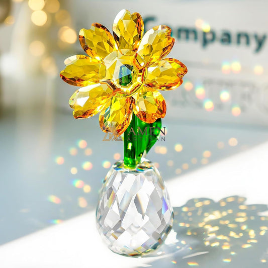 Crystal Sunflower Figurine Amen Artisan