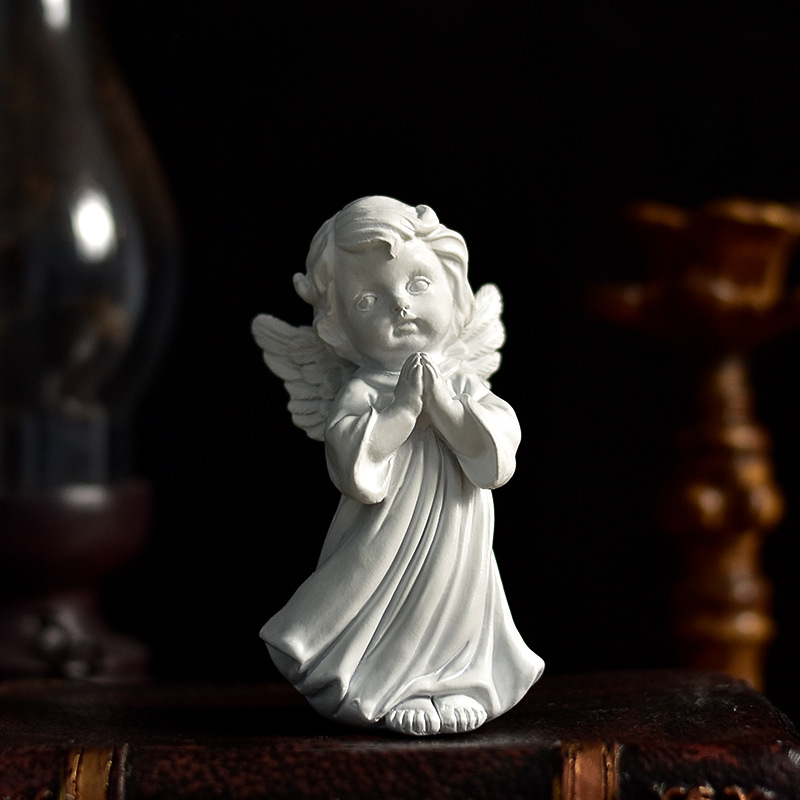 Vintage Fairy & Angel Sculpture | Whimsical Desktop Vignette, Miniature Enchantment