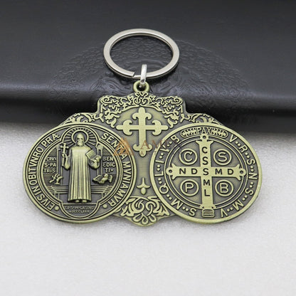 Saint Benedict Pendant  Keychain Amen Artisan