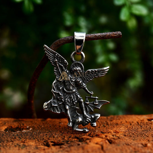 Saint Michael the Archangel Pendant Necklace Amen Artisan