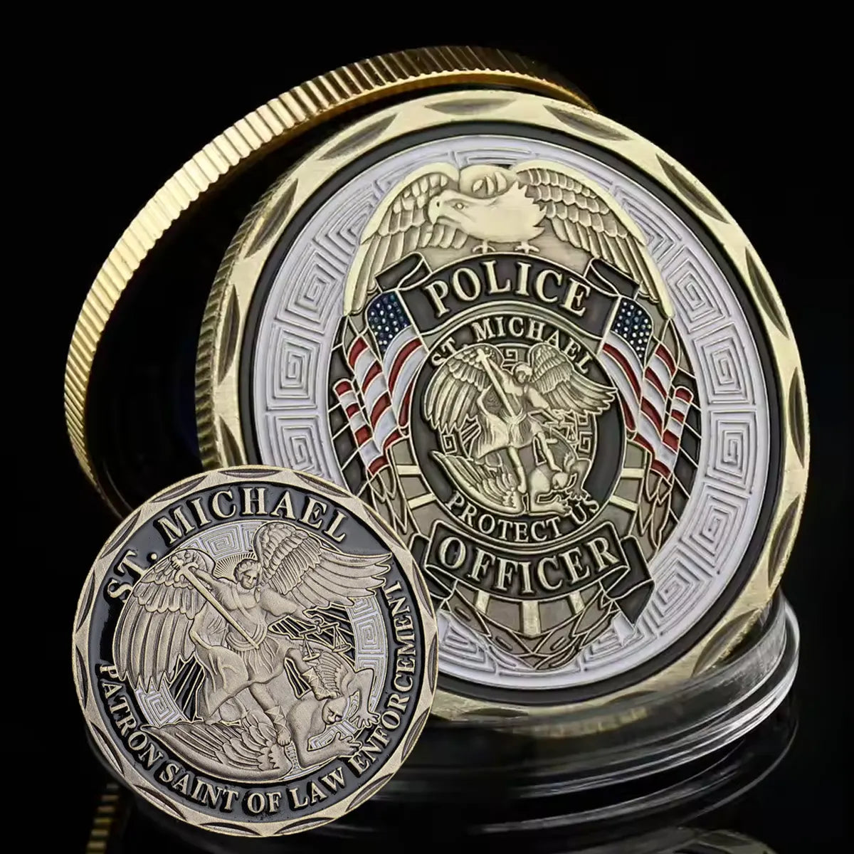 St Michael Challenge Coin - Patron Saint of Law  Enforcement - Amen Artisan