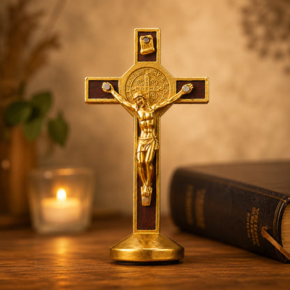 St. Benedict Standing Crucifix — A Prayerful Reminder of Peace and Protection