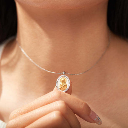 Our Lady of Tenderness Necklace–Gold with diamonds Amen Artisan
