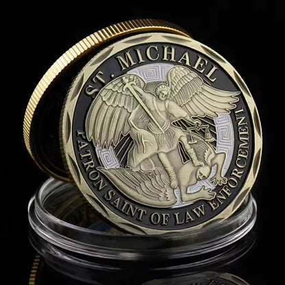 St Michael Challenge Coin - Patron Saint of Law  Enforcement - Amen Artisan