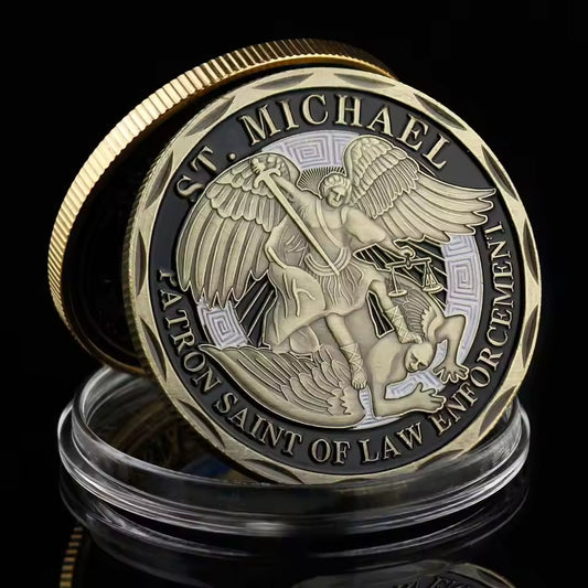 St Michael Challenge Coin - Patron Saint of Law  Enforcement - Amen Artisan
