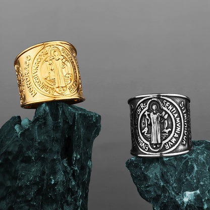 Saint Benedict Image Ring Amen Artisan