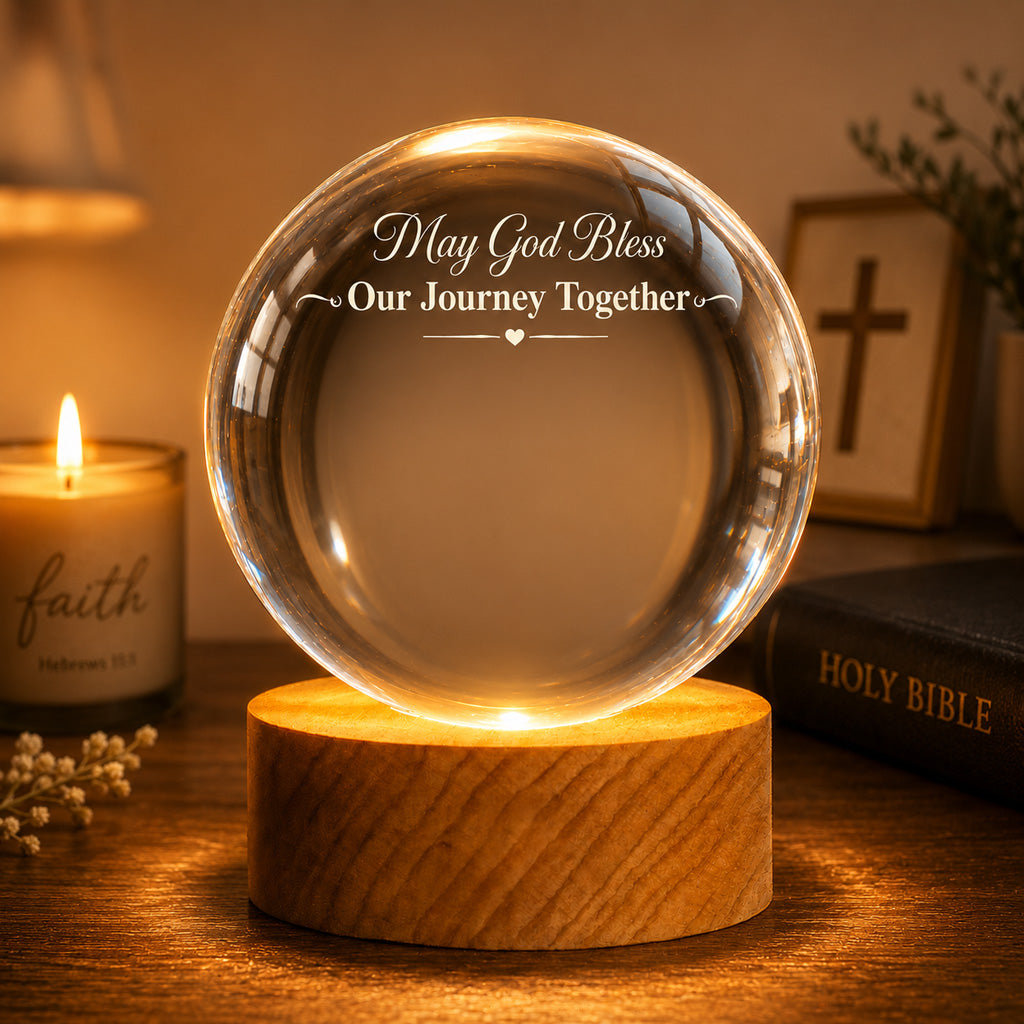 【Deal Today】Personalized Photo Crystal Night Light with Custom Quote and Names