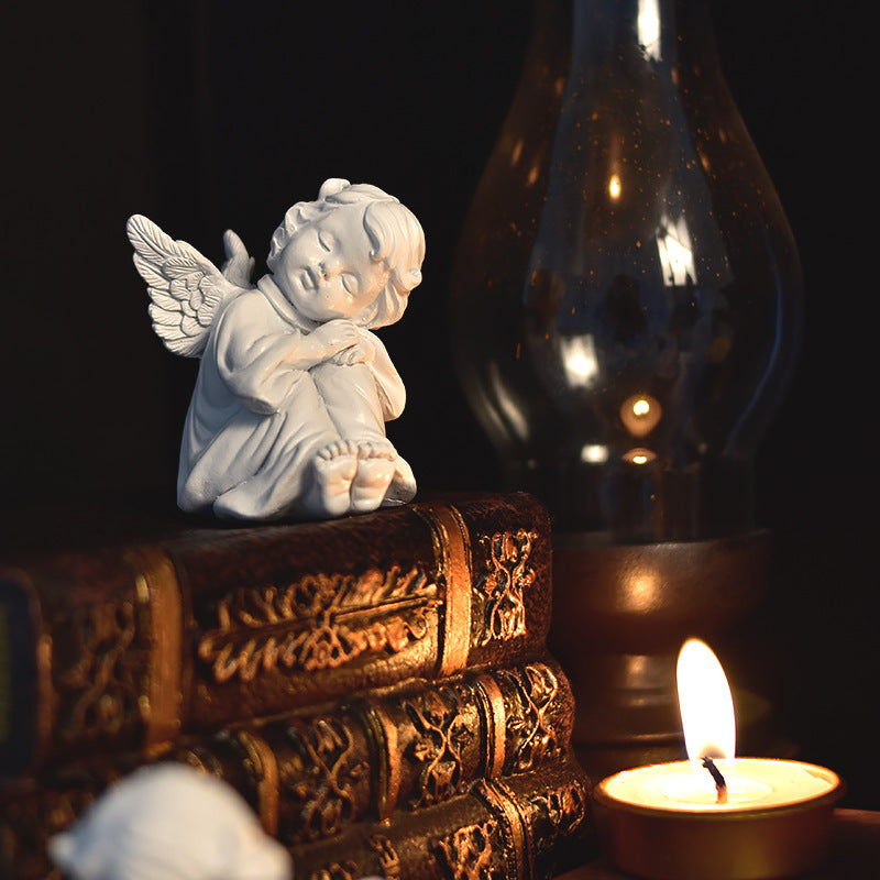 Vintage Fairy & Angel Sculpture | Whimsical Desktop Vignette, Miniature Enchantment