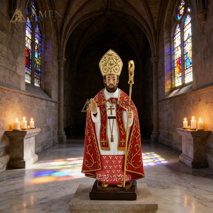 Saint Nicholas Bishop Statue Amen Artisan