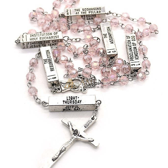 【DEAL TODAY】The Mysteries Rosary Engraved Mystery Bar Amen Artisan