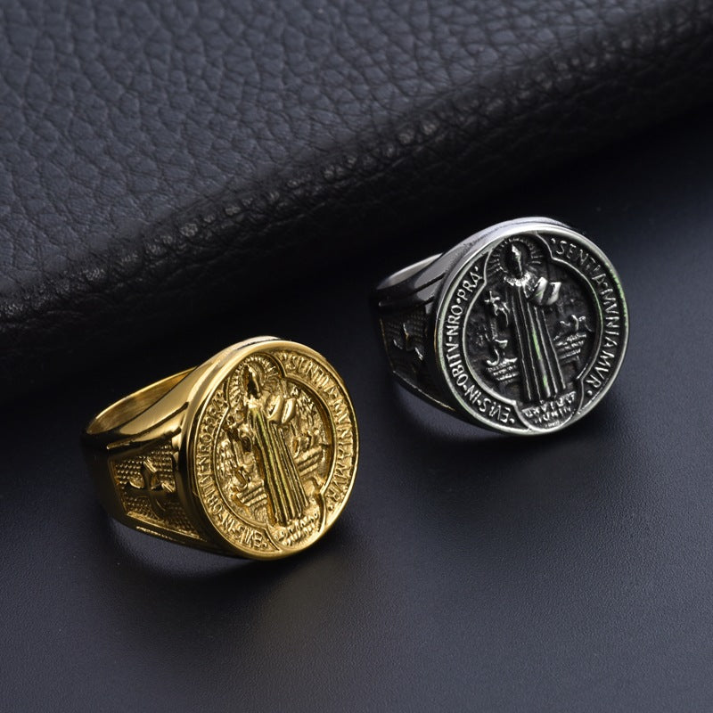Saint Benedict Image Ring Amen Artisan