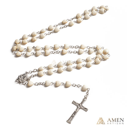White Turquoise Heart Rosary