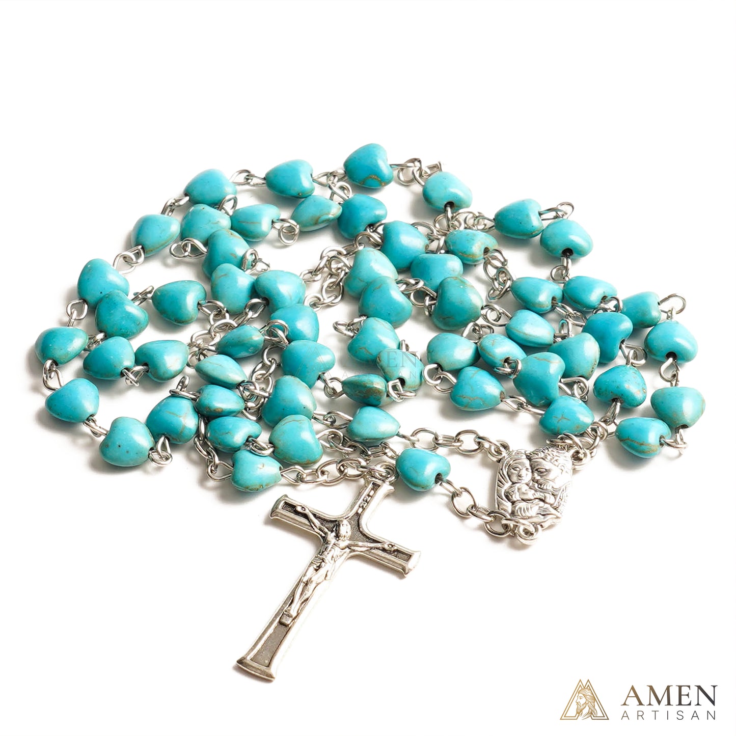 Turquoise Heart Rosary