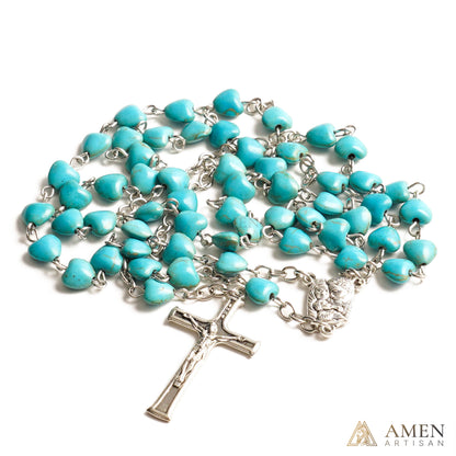 Turquoise Heart Rosary