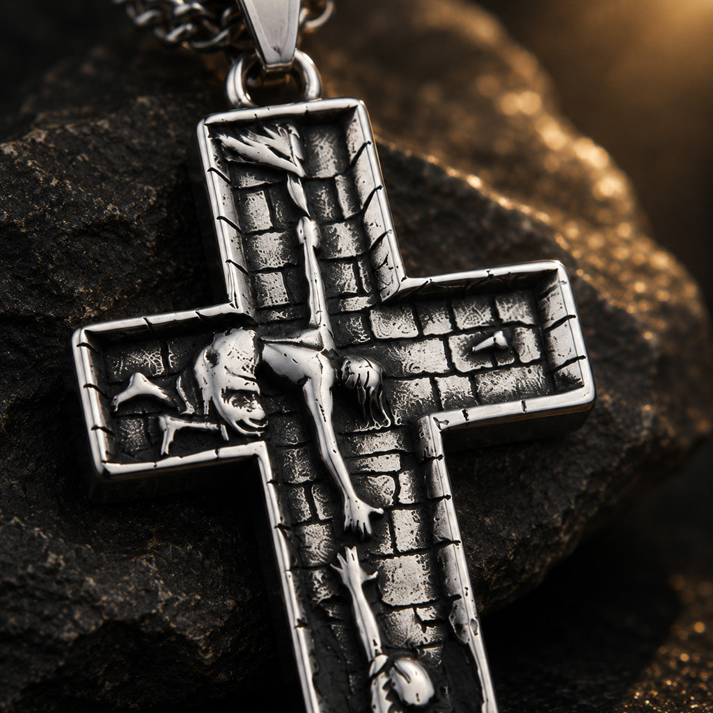 Vintage Cross Pendant Necklace Amen Artisan