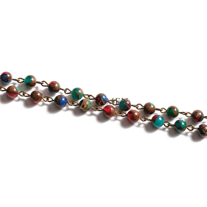 Goldstone Rosary with Vintage Alloy Cross and Holy Medal - Blessing & Protection |  Amen Artisan