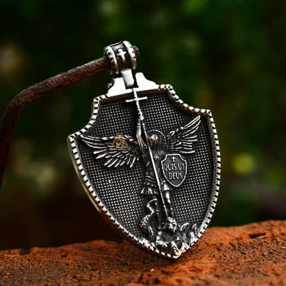 Archangel Michael Shield Pendant Necklace Amen Artisan