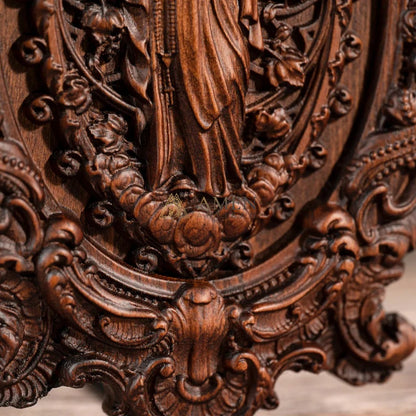 Our Lady in Prayer Wood Carving Amen Artisan