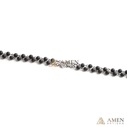 Lava Stone Our Lady of Guadalupe Medal Rosary Amen Artisan