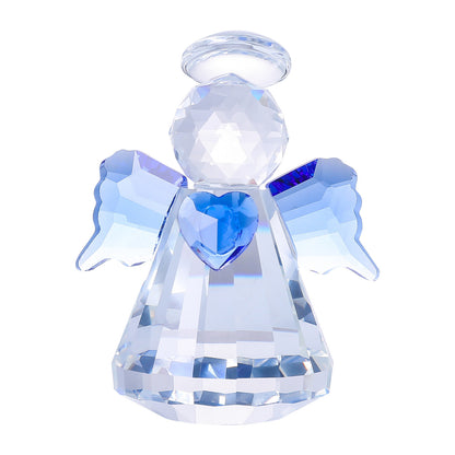 Heart-Shaped Angel Crystal Desktop Ornament | Guardian of Light, Healing Decor Gift Amen Artisan