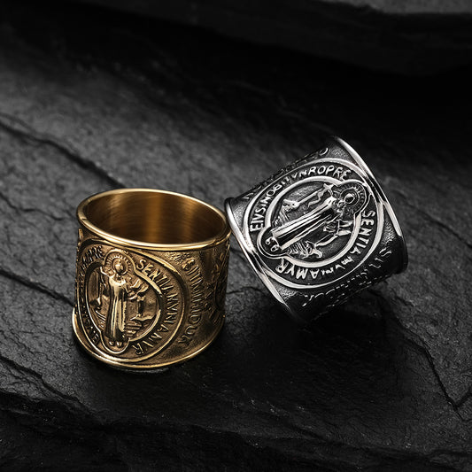 Saint Benedict Image Ring Amen Artisan