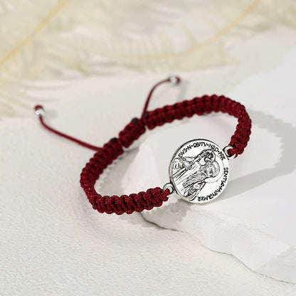 Saint Benedict Medal Braided Bracelet