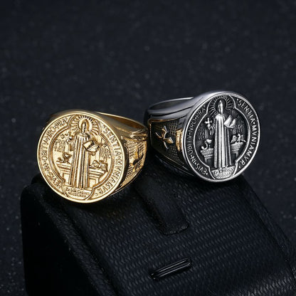 Saint Benedict Image Ring Amen Artisan