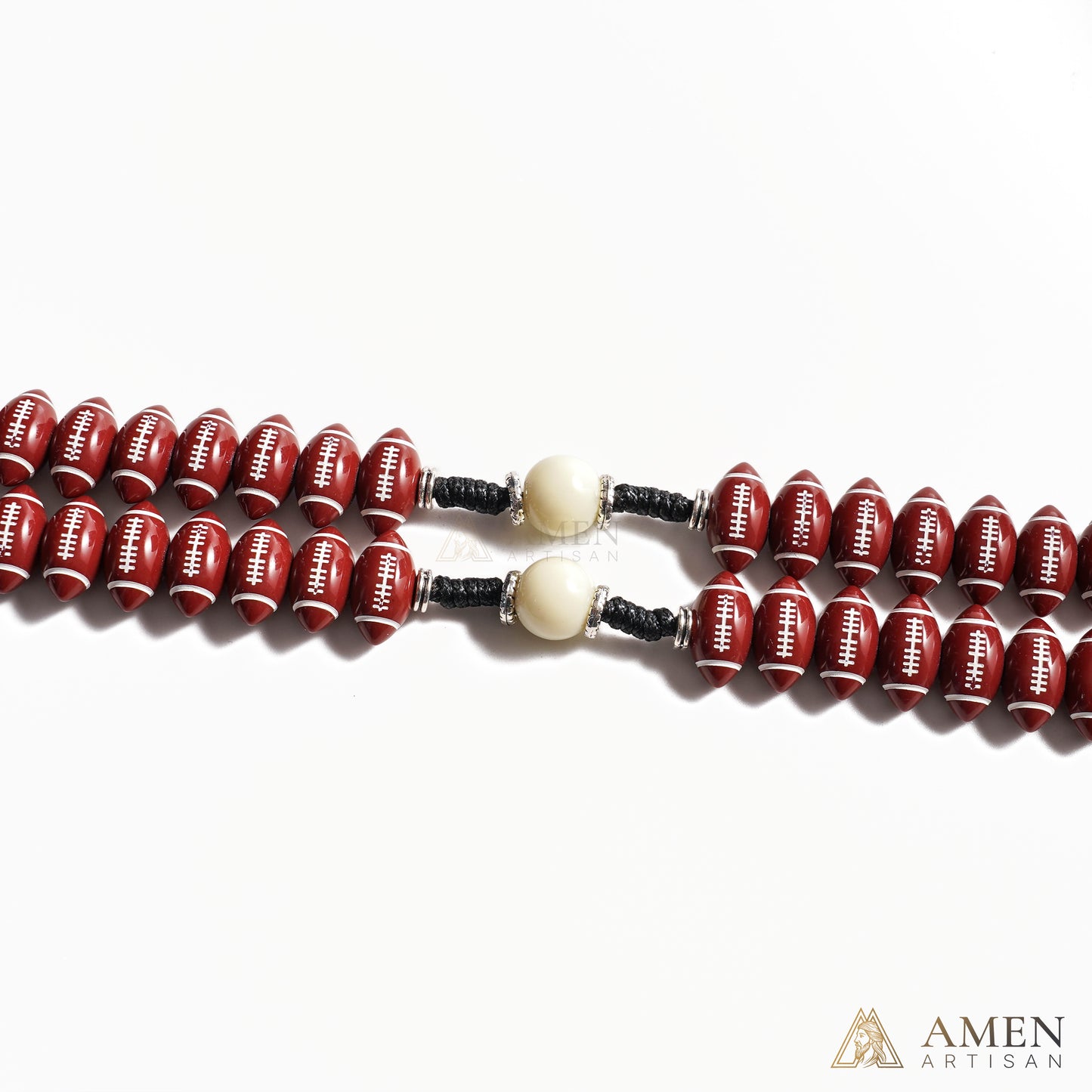 【Deal Today】Catholic Football Rosary with Oval Sports Beads | Amen Artisan