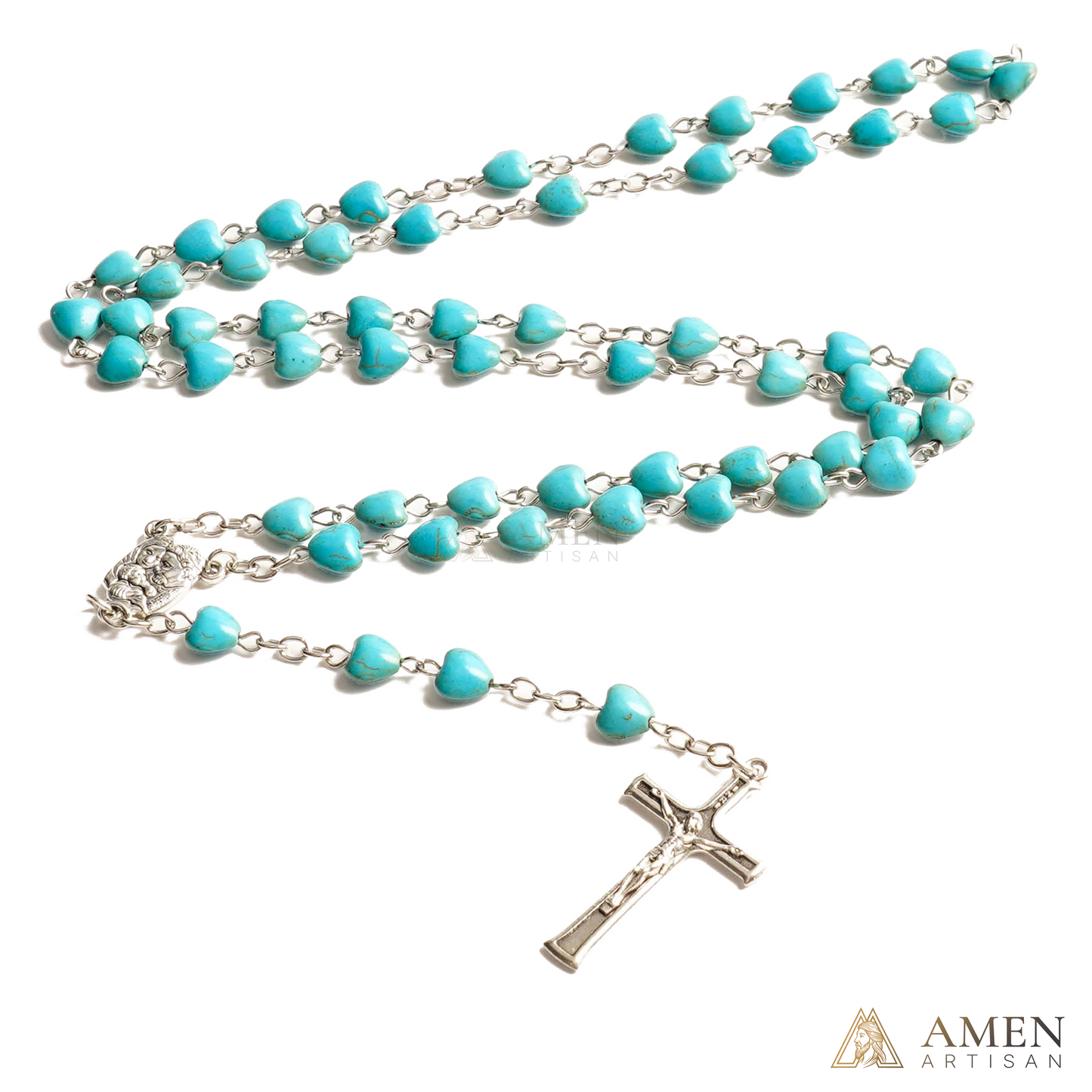 Turquoise Heart Rosary