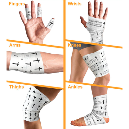 Christian Athletic Tape – Faith-Inspired Sports Tape with Cross & Scripture Print