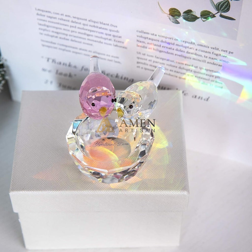 Crystal Bird Figurine  Amen Artisan