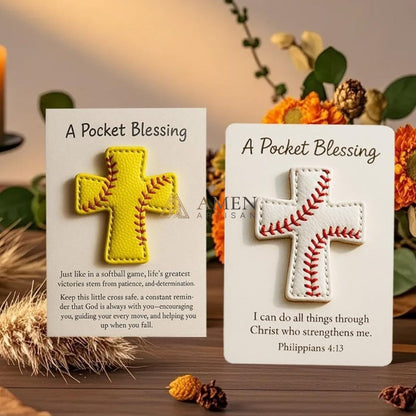 Handmade Leather Football Cross Sports Ornament Amen Artisan