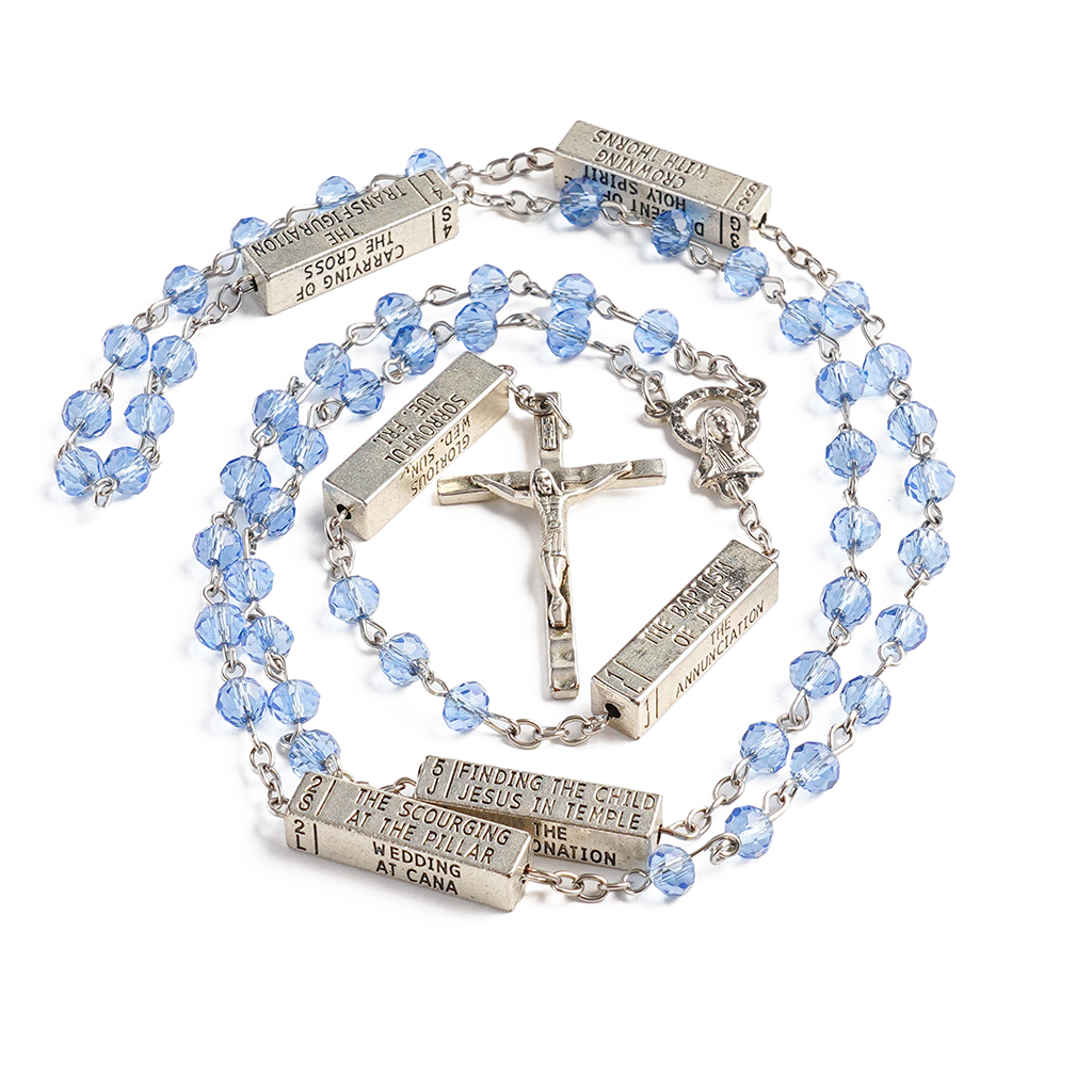【DEAL TODAY】The Mysteries Rosary Engraved Mystery Bar Amen Artisan