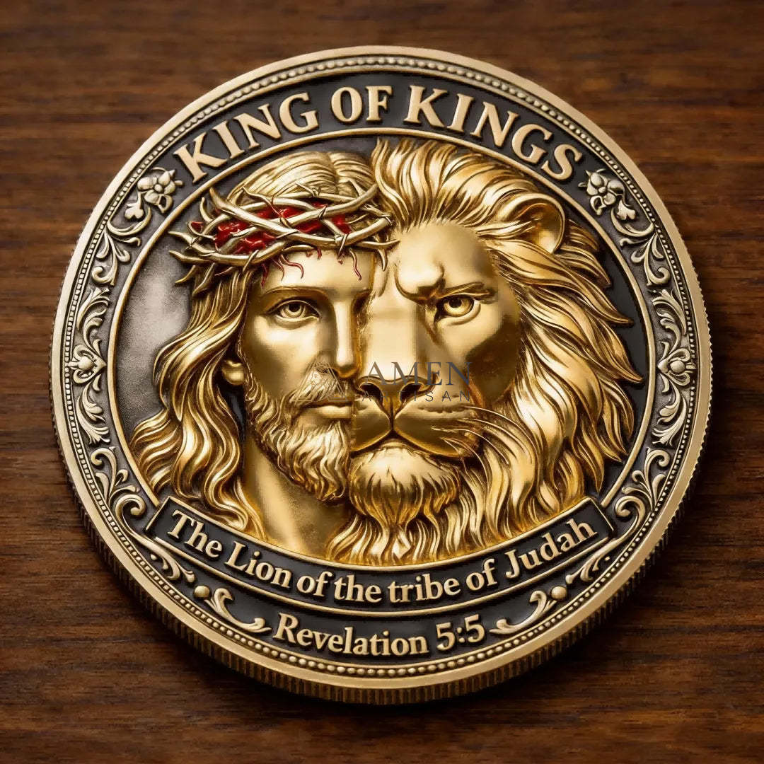 Jesus & Lion of Judah Commemorative Coin Amen Artisan