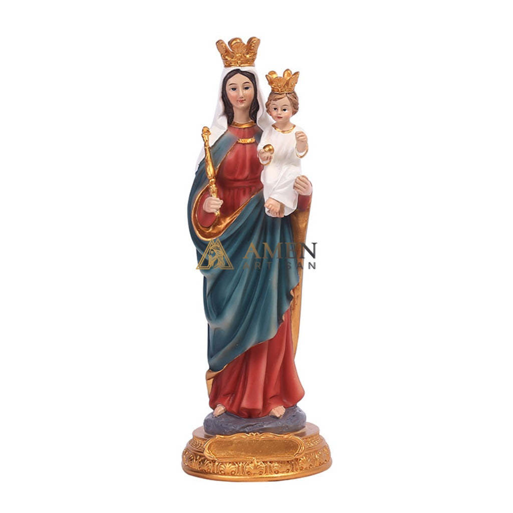 Coronated Our Lady of the Assumption with Baby Jesus Ornament Amen Artisan