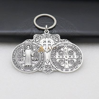 Saint Benedict Pendant  Keychain Amen Artisan