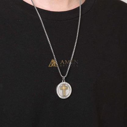 Cross Medallion Pendant Necklace Amen Artisan