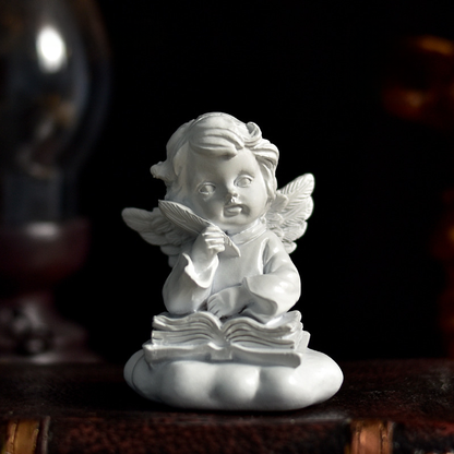 Vintage Fairy & Angel Sculpture | Whimsical Desktop Vignette, Miniature Enchantment