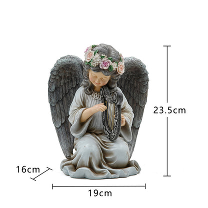 Solar Flower Fairy & Angel Garden Sculpture | Outdoor Patio Light Decor, Enchanted LED Ornament