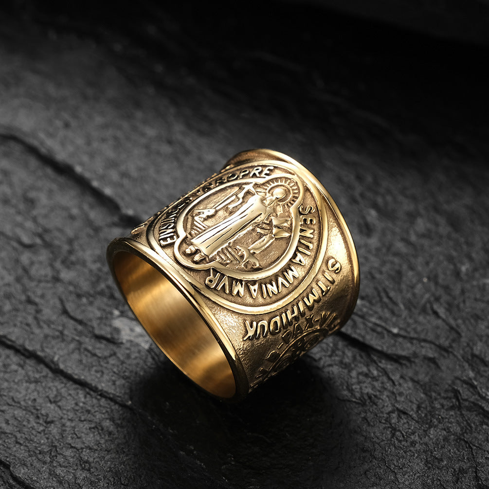 Saint Benedict Image Ring Amen Artisan