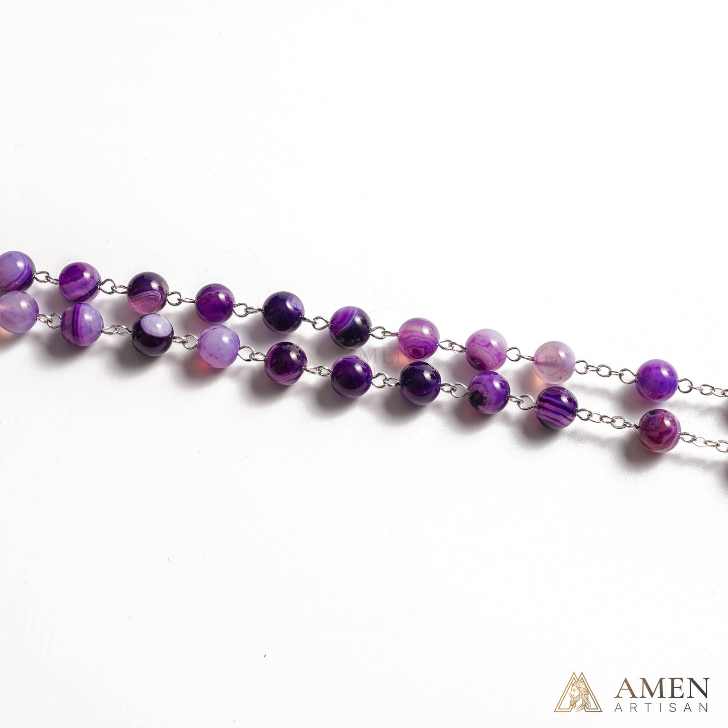 【Deal Today】Amethyst Rosary with Assumption of Mary Medal Amen Artisan
