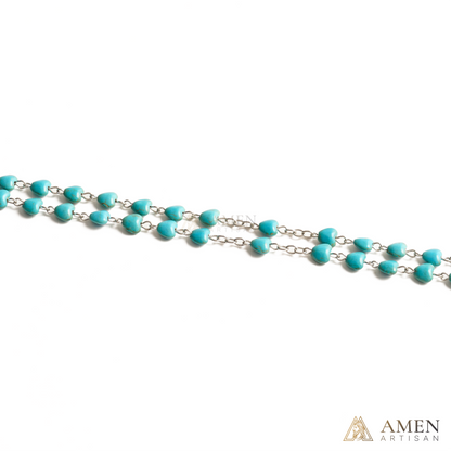 Turquoise Heart Rosary
